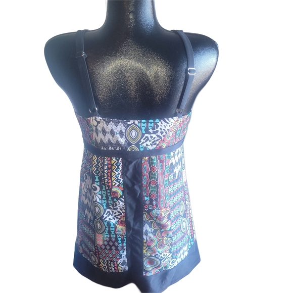 Ile Moreau Colorful Patterned 1 Piece Swimsuit L - Picture 3 of 3